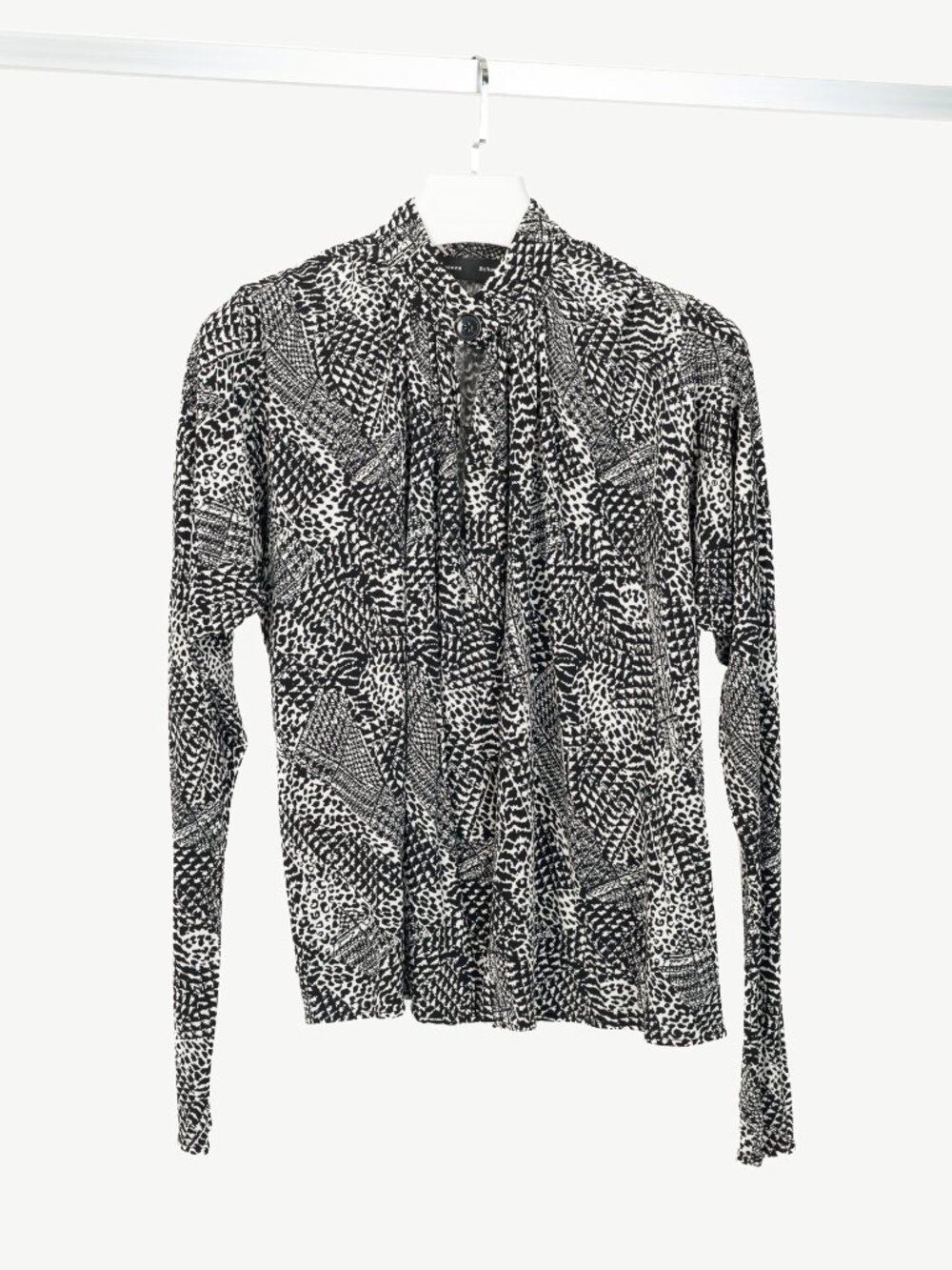 Proenza Schouler Black & White Mixed-Print Jersey Top